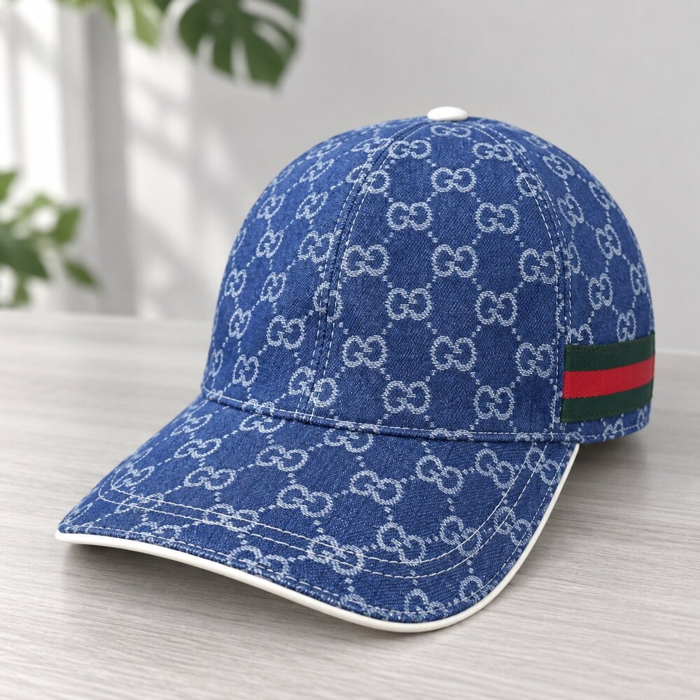 Gucci Blue GG Denim Baseball Cap - Picture 6 of 6